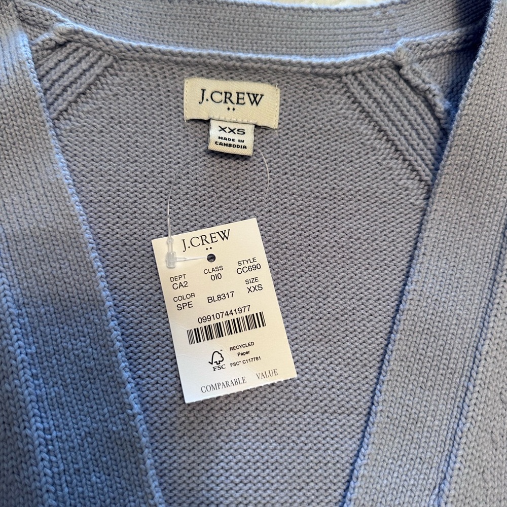 J. Crew Factory Women's Blue Cardigan Sweater XXS NWT - Picture 5 of 12